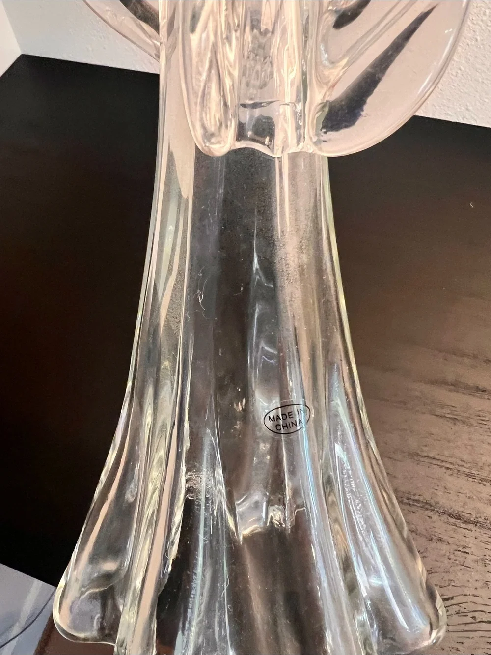 Clear Glass Angel Figurine Candle Holder - Clear